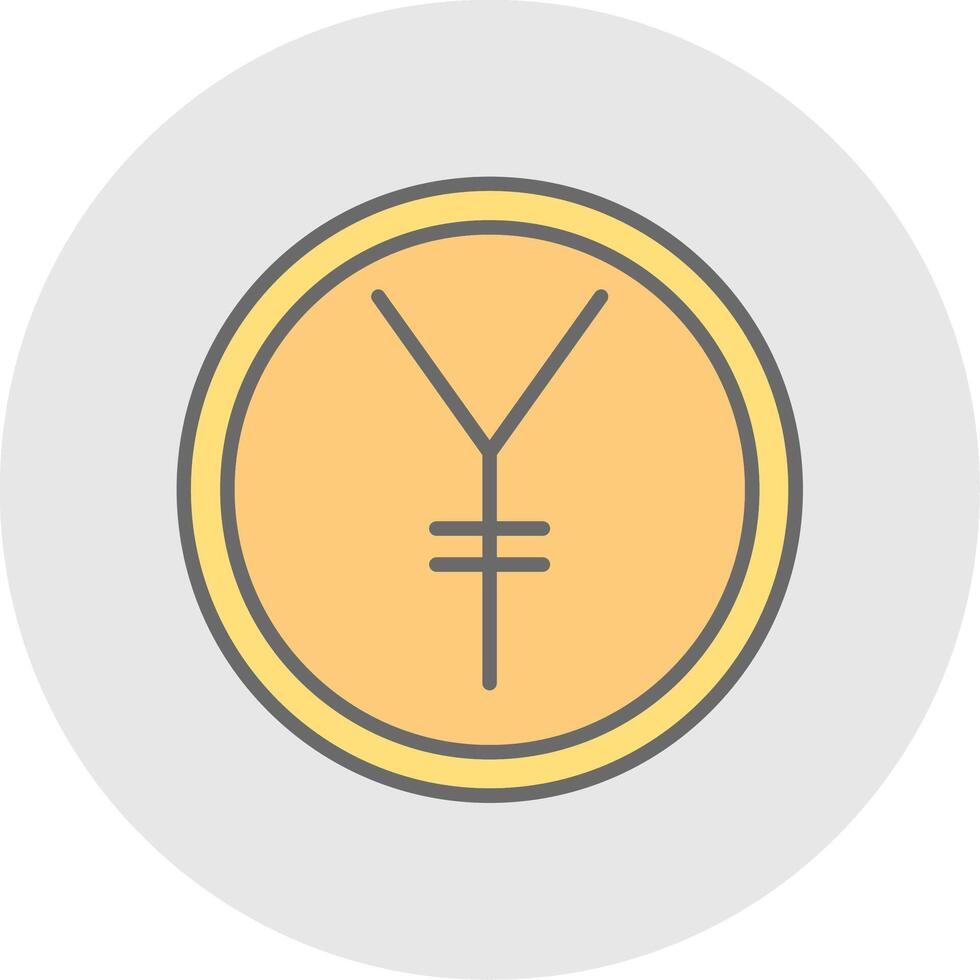 Yen Line Filled Light Icon vector