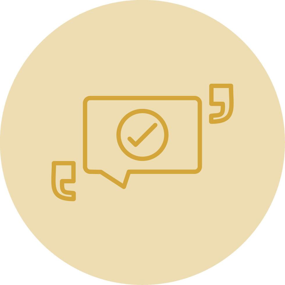 Quotation Line Yellow Circle Icon vector