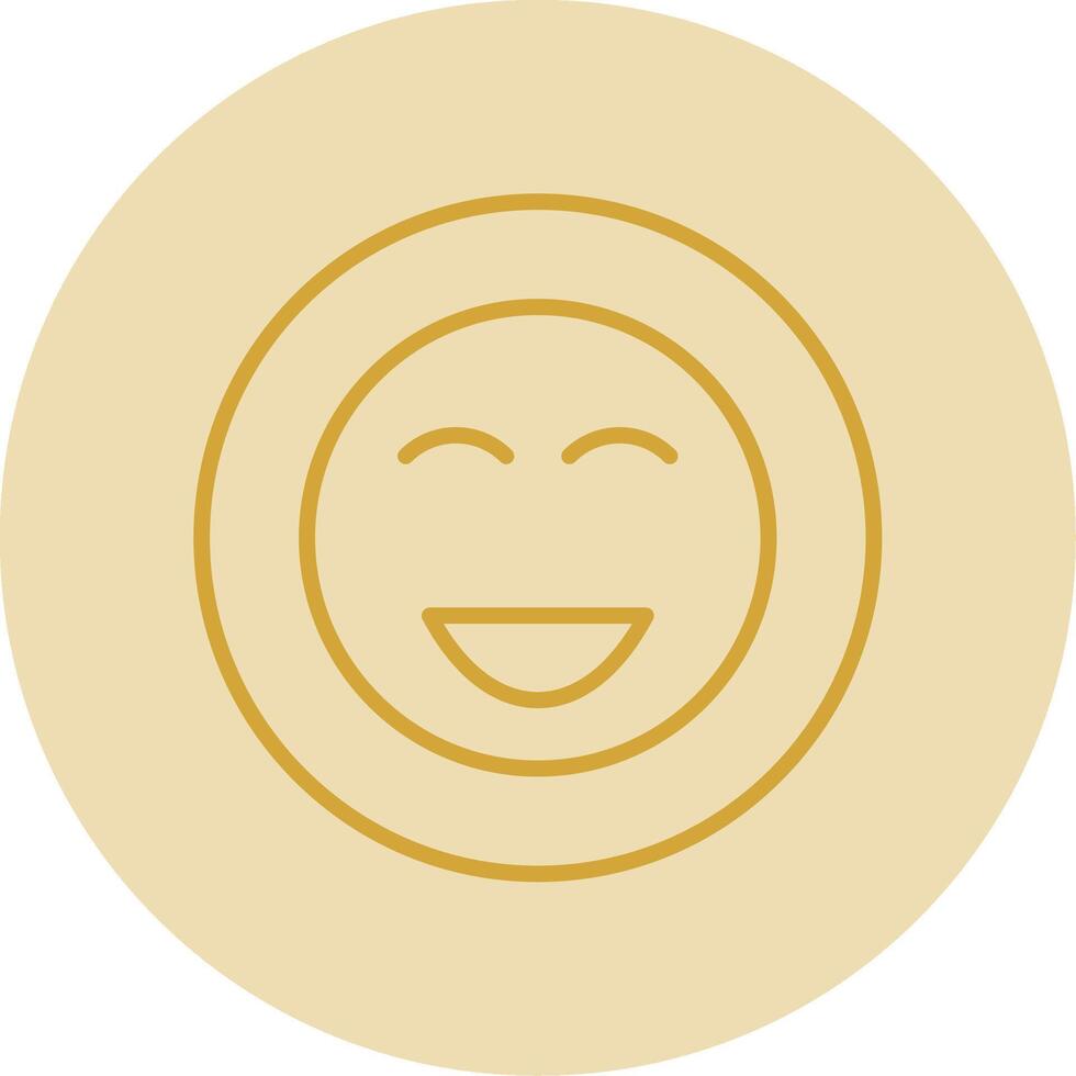Happy Line Yellow Circle Icon vector