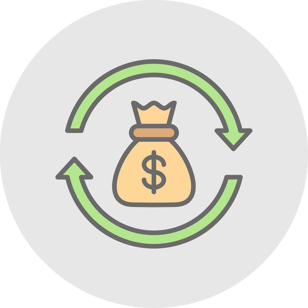 Return Of Investment Line Filled Light Icon vector