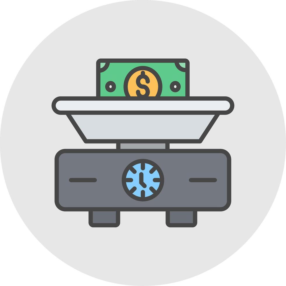 Weighing Scale Line Filled Light Icon vector