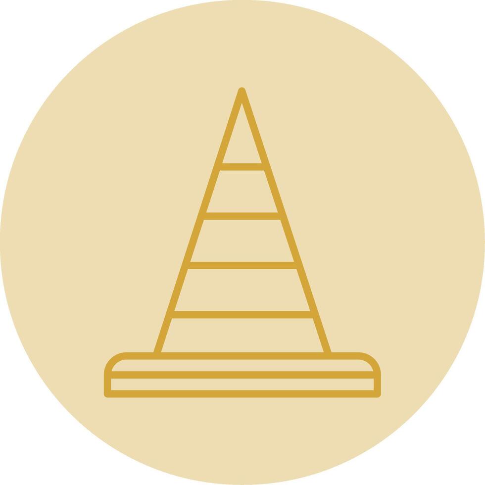 Traffic Cone Line Yellow Circle Icon vector
