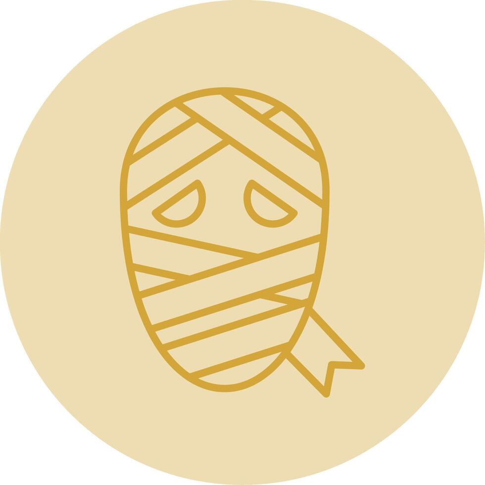Mummy Line Yellow Circle Icon vector
