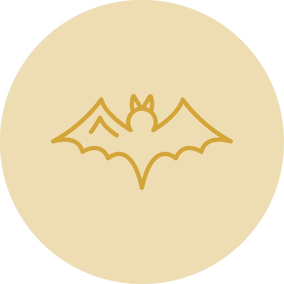 murciélago línea amarillo circulo icono vector