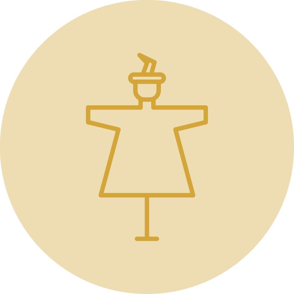 Scarecrow Line Yellow Circle Icon vector