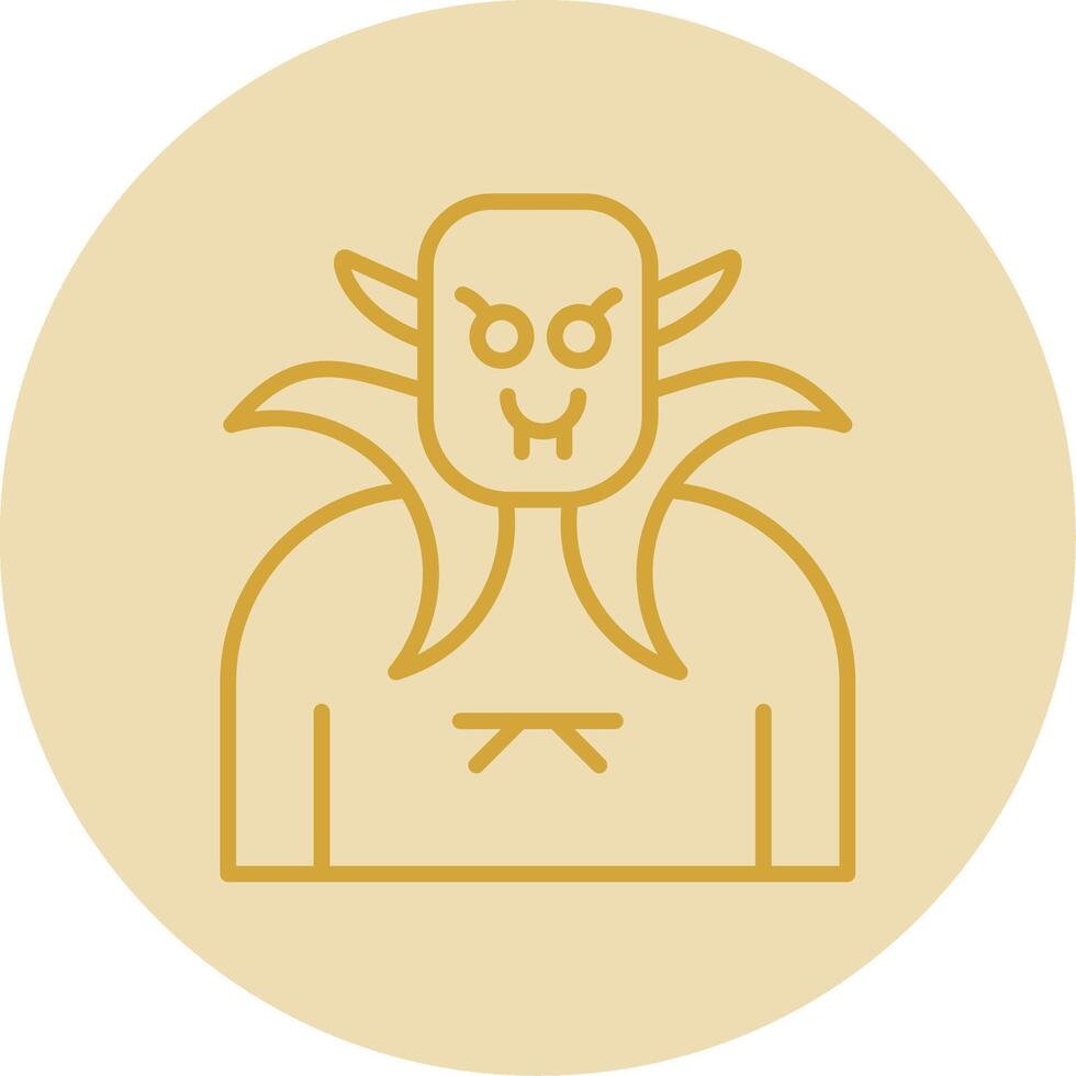 Vampire Line Yellow Circle Icon vector