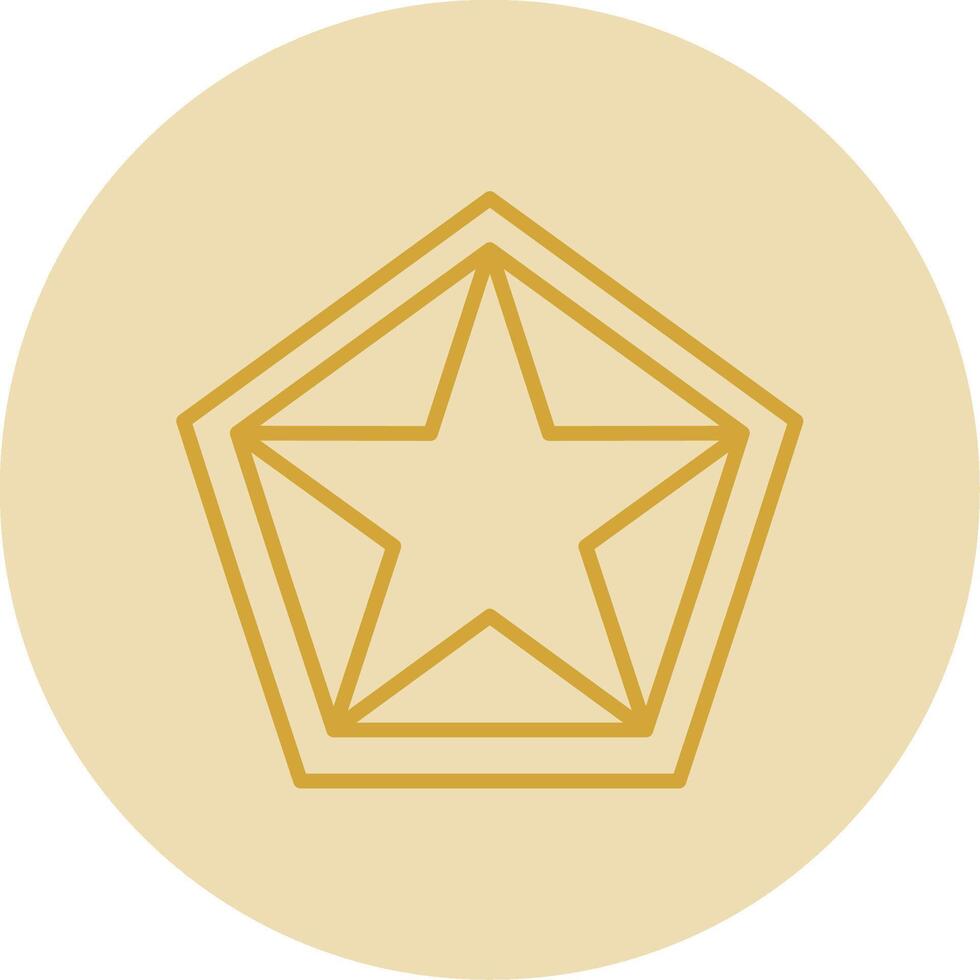 Star Pentagon Line Yellow Circle Icon vector