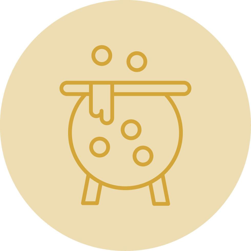 Cauldron Line Yellow Circle Icon vector