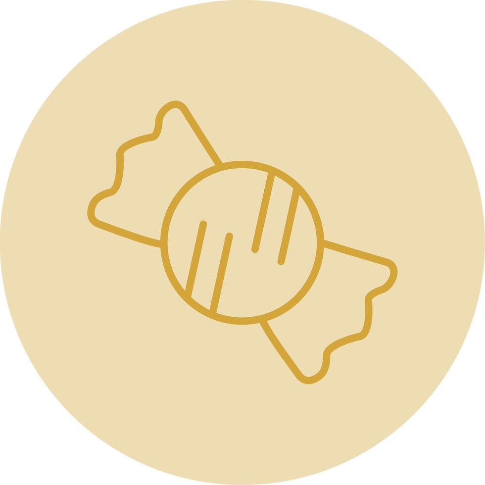 Candy Line Yellow Circle Icon vector