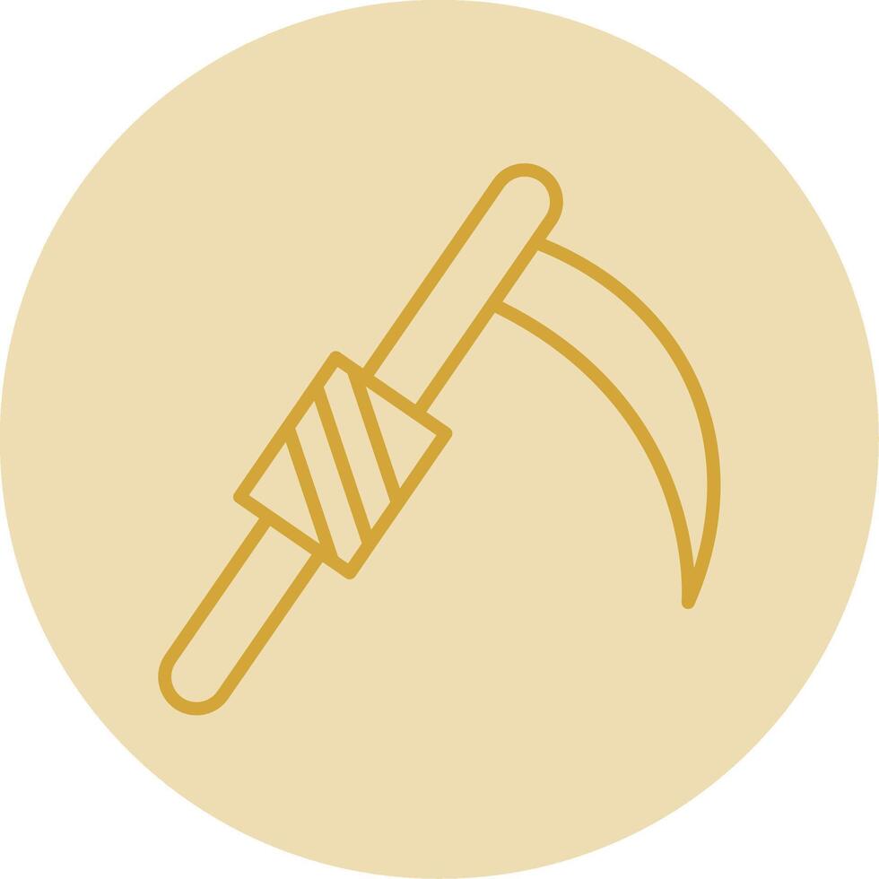 Scythe Line Yellow Circle Icon vector