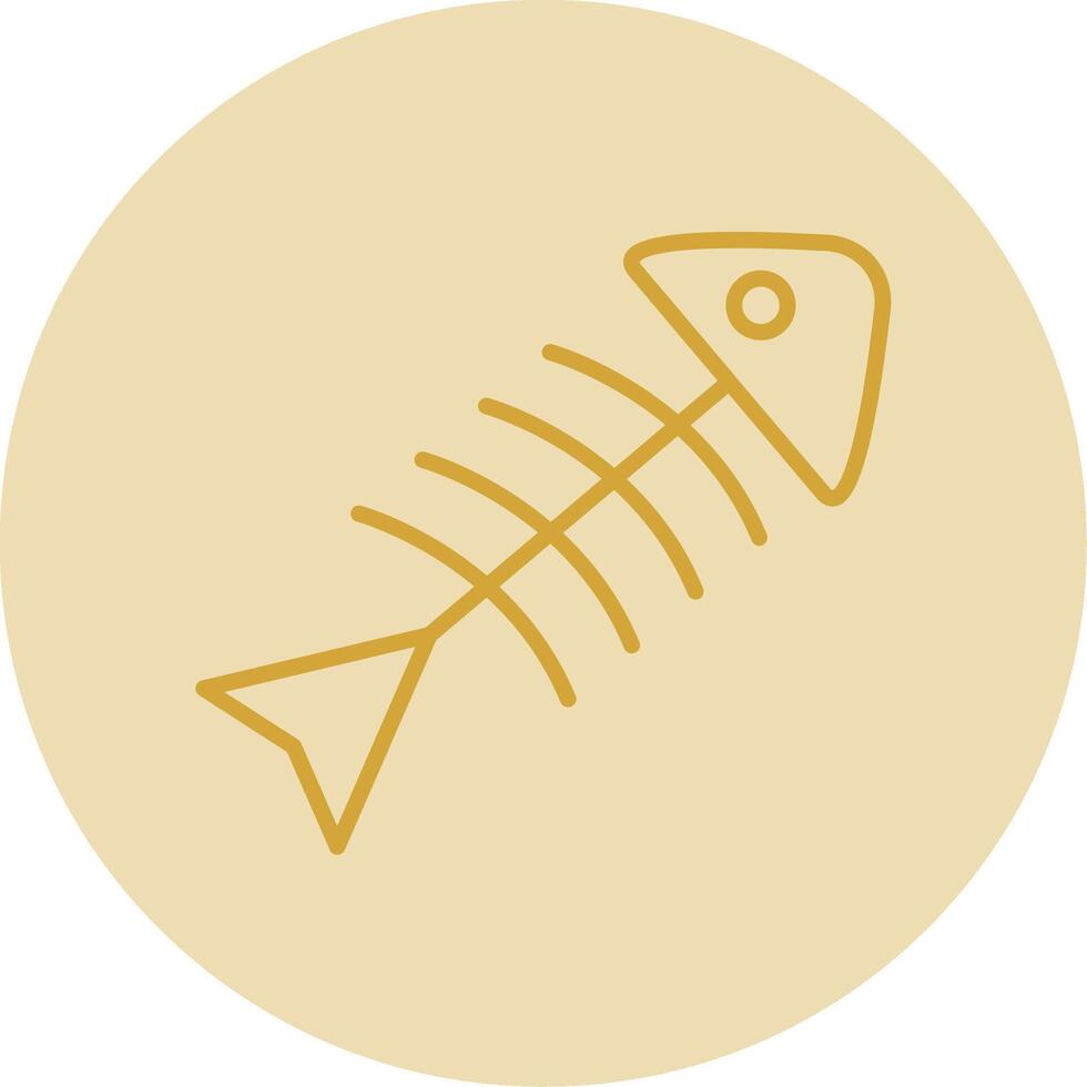 Rotten Fish Line Yellow Circle Icon vector