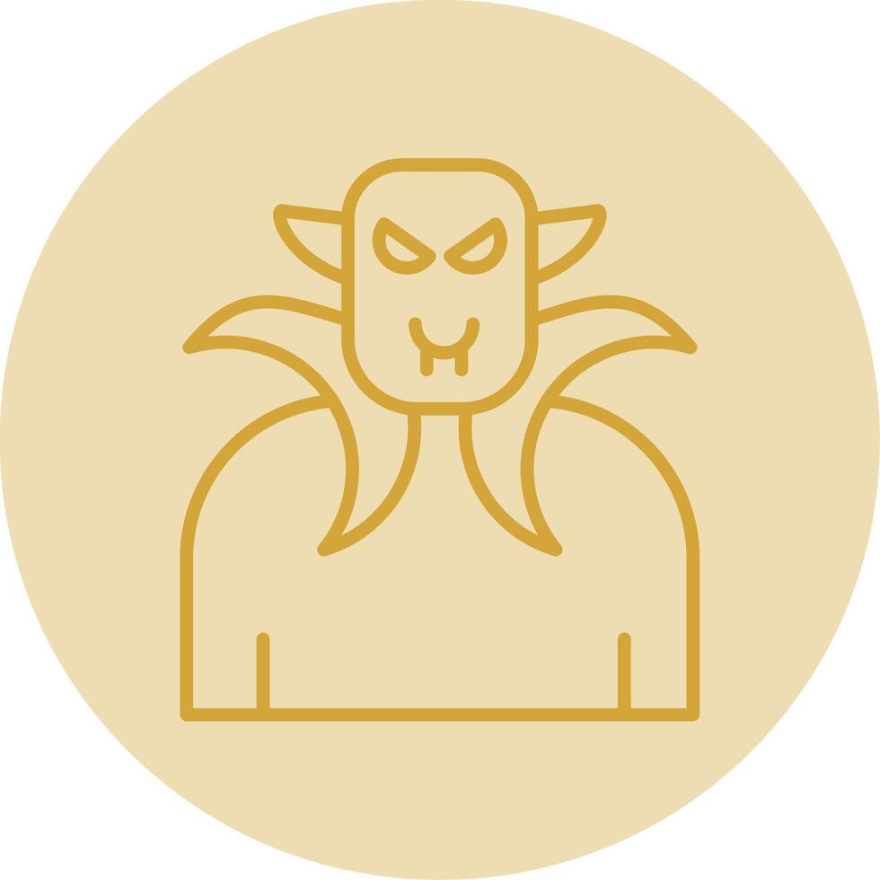 Dracula Line Yellow Circle Icon vector