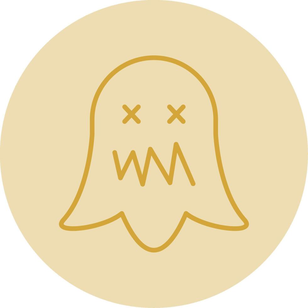 Ghost Line Yellow Circle Icon vector