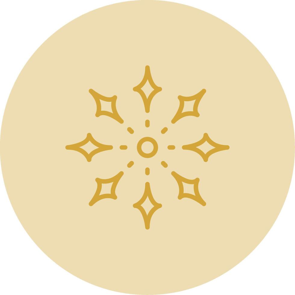 Firework Line Yellow Circle Icon vector