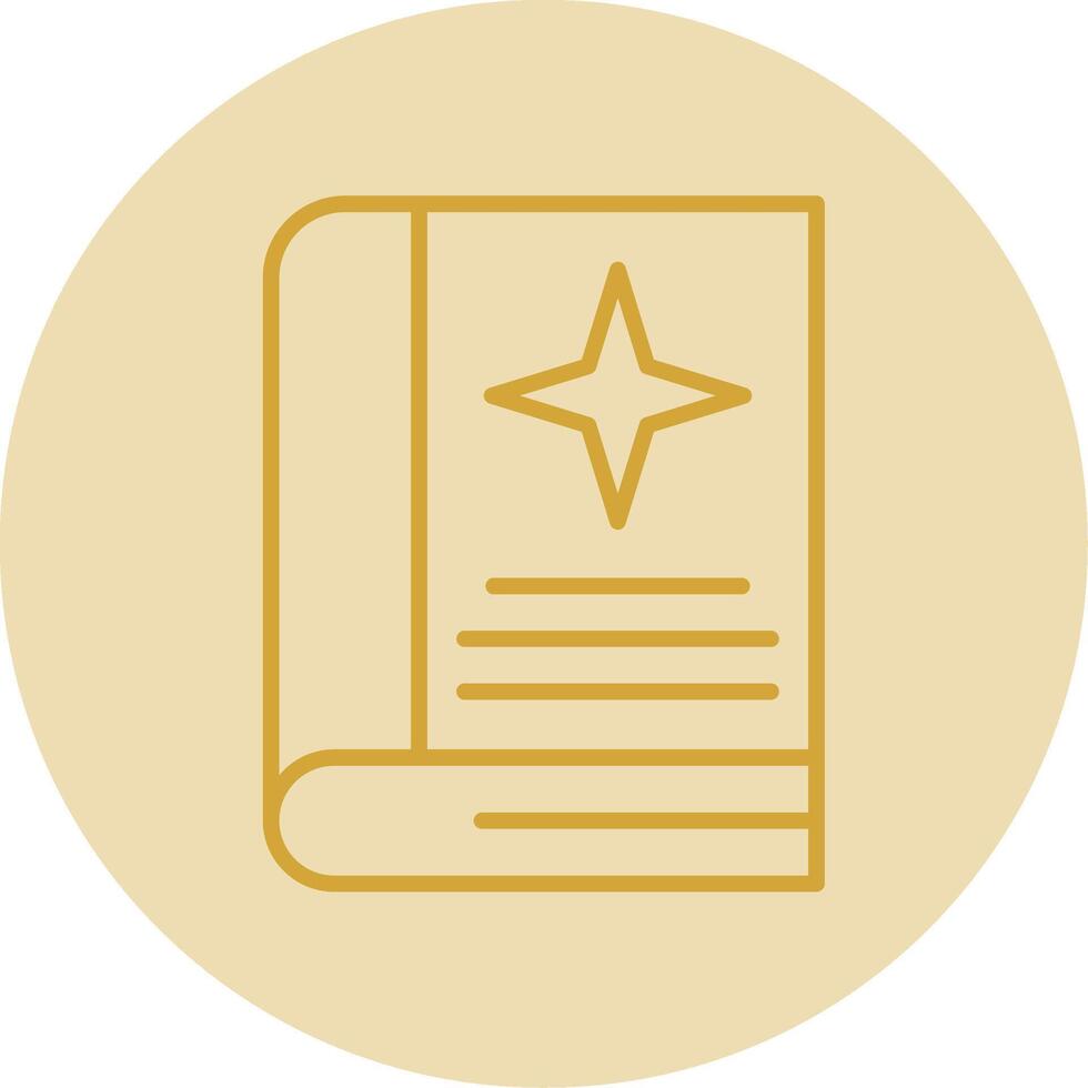 Spell Book Line Yellow Circle Icon vector