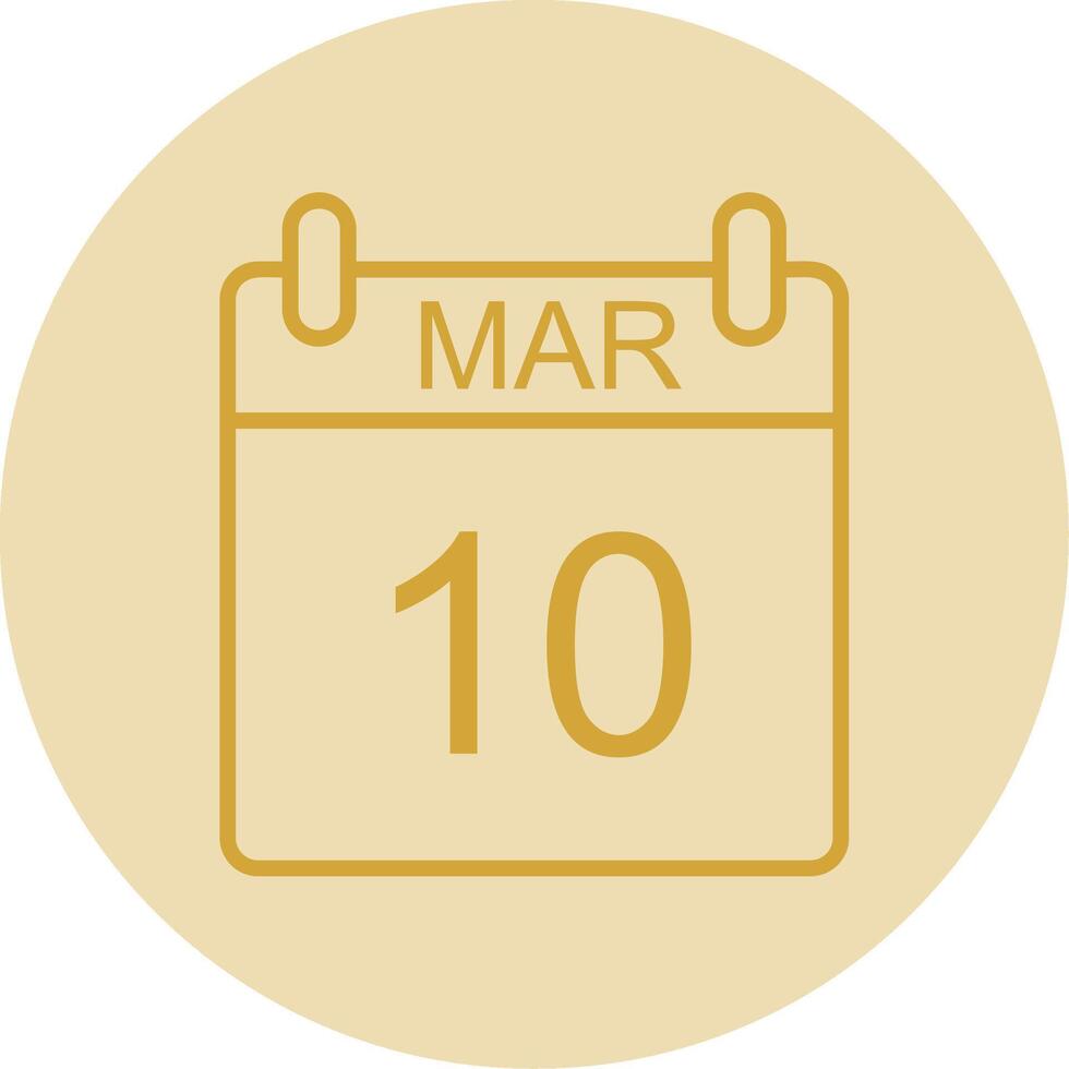 March Line Yellow Circle Icon vector