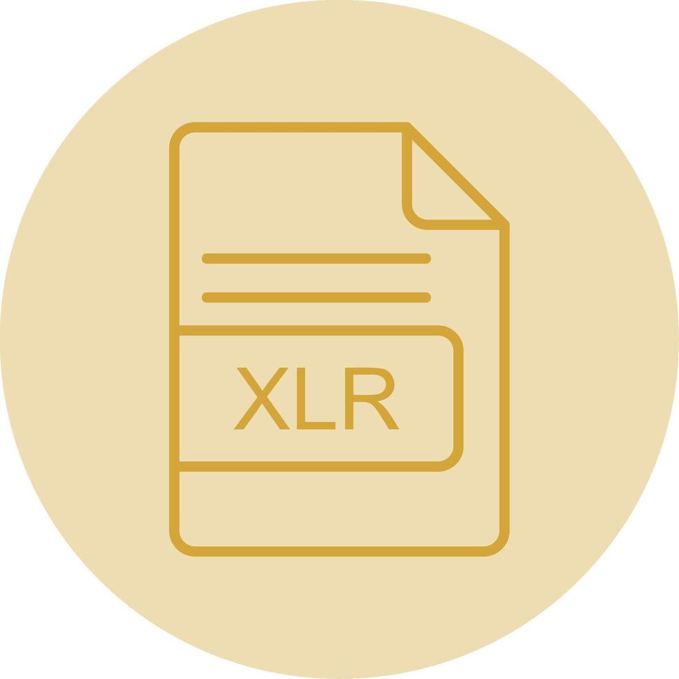 XLR File Format Line Yellow Circle Icon vector