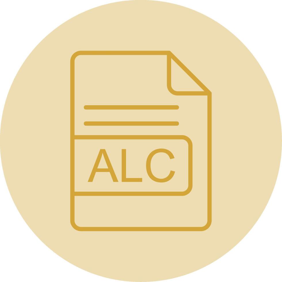 alc archivo formato línea amarillo circulo icono vector