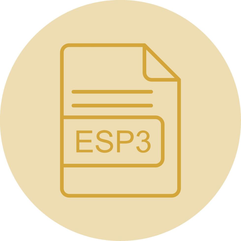 ESP3 File Format Line Yellow Circle Icon vector