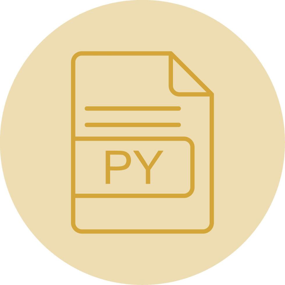 PY File Format Line Yellow Circle Icon vector