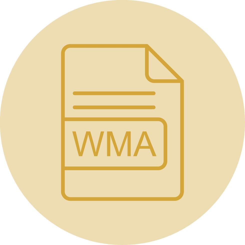 wma archivo formato línea amarillo circulo icono vector