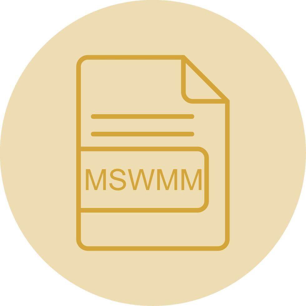 MSWMM File Format Line Yellow Circle Icon vector