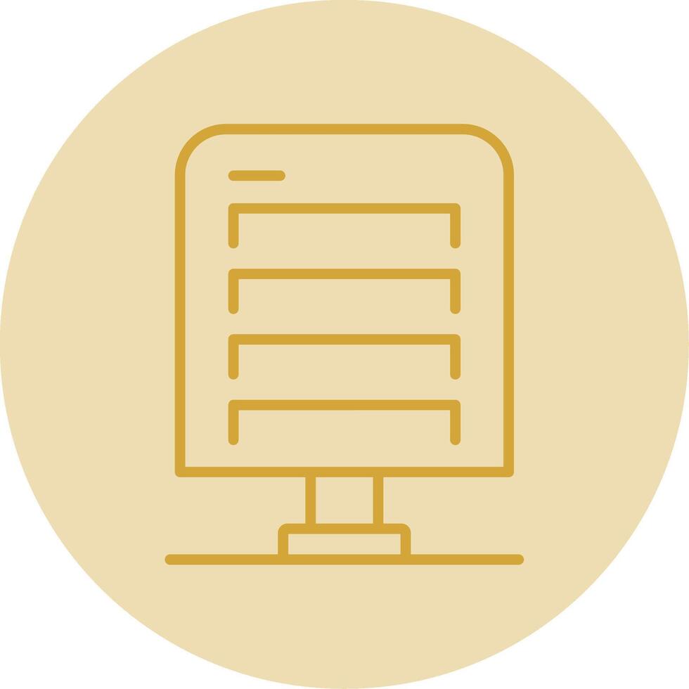 Network Server Line Yellow Circle Icon vector