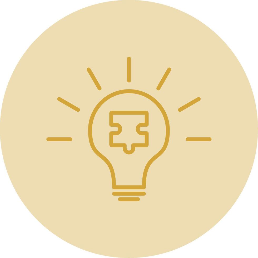 Solution Line Yellow Circle Icon vector