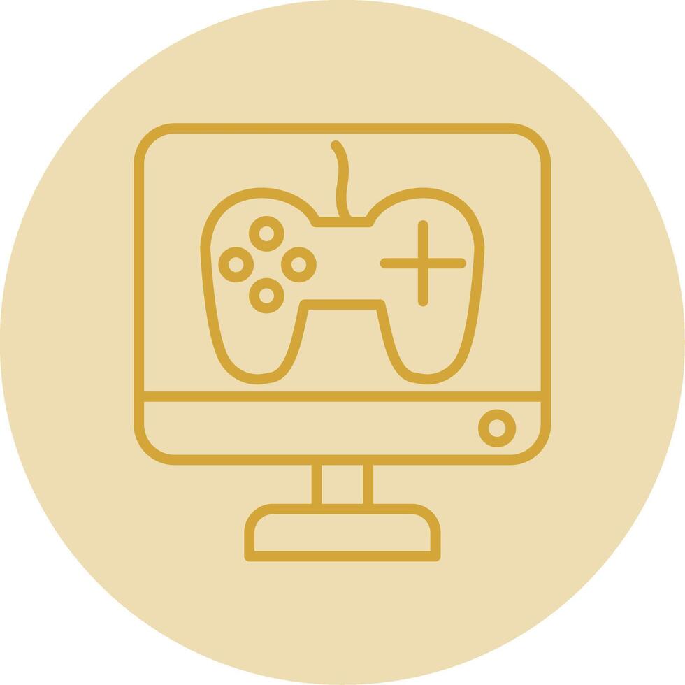 Game Development Line Yellow Circle Icon vector