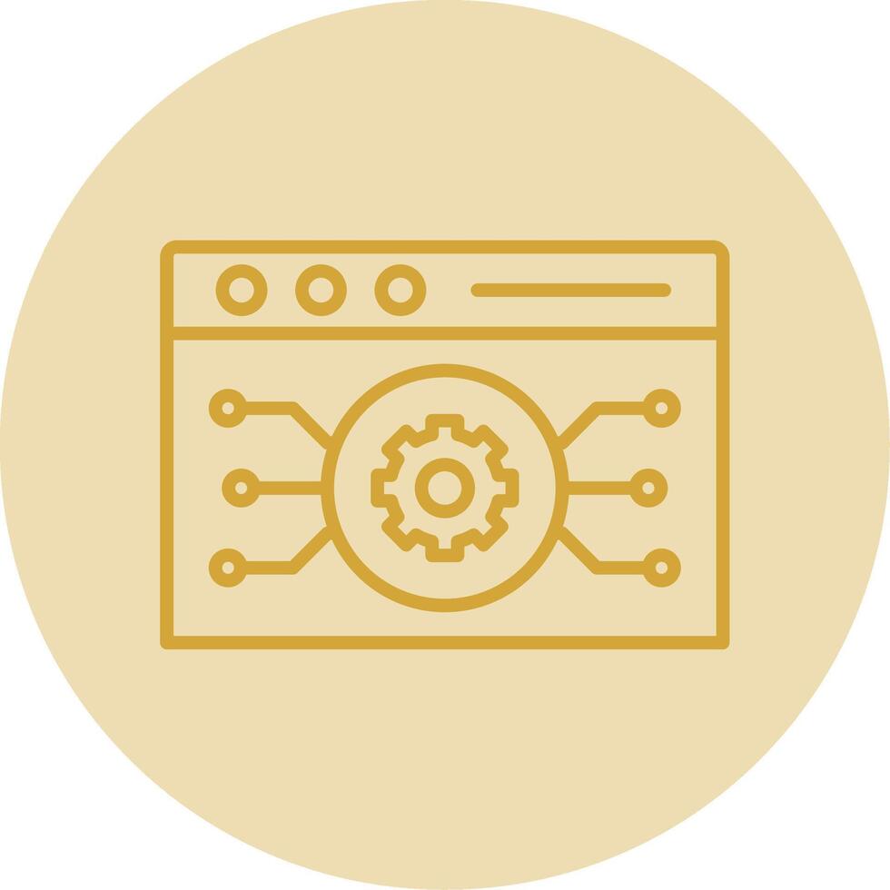 Website Algorithm Line Yellow Circle Icon vector