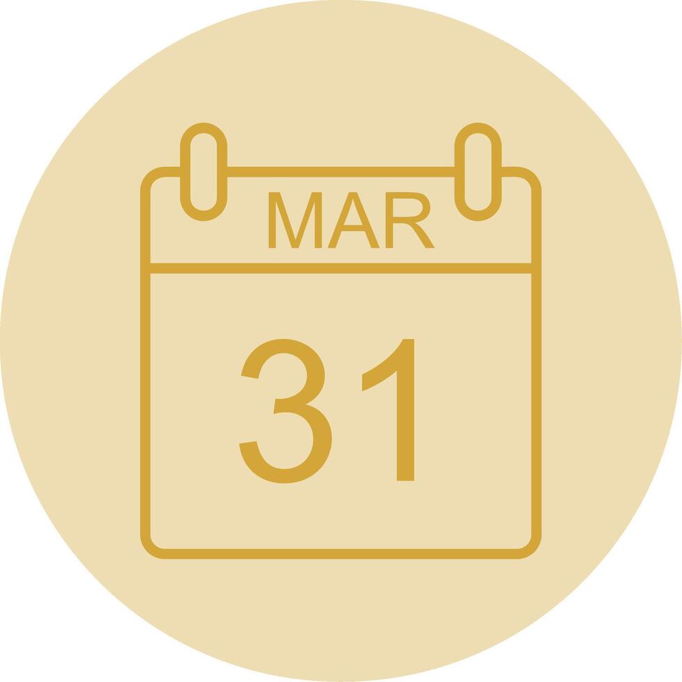 March Line Yellow Circle Icon vector