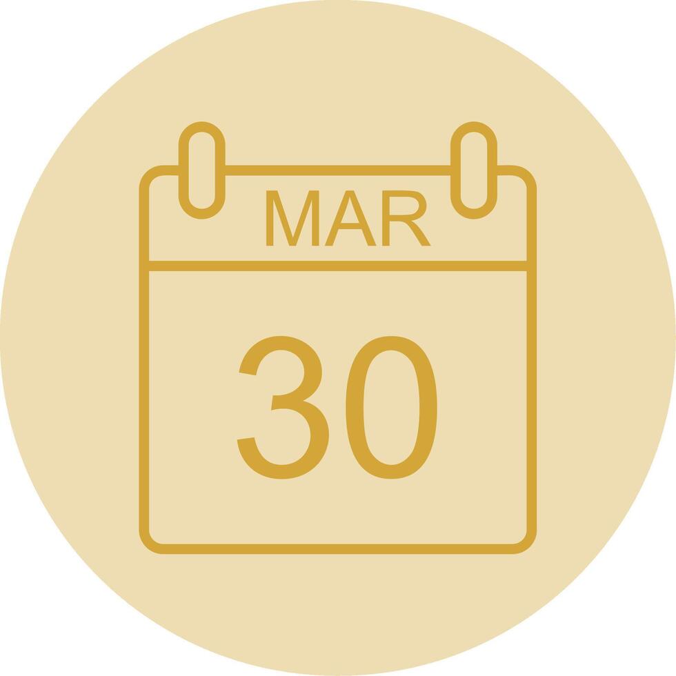 March Line Yellow Circle Icon vector