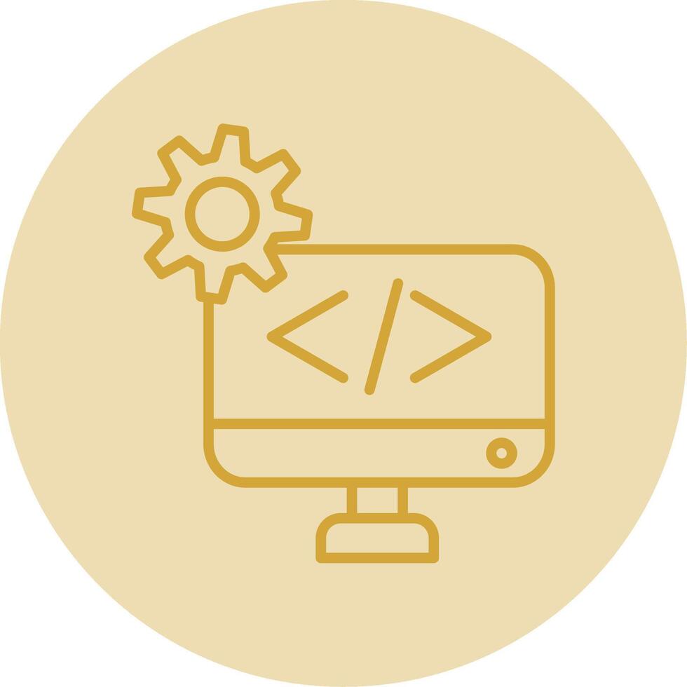 Web Development Line Yellow Circle Icon vector