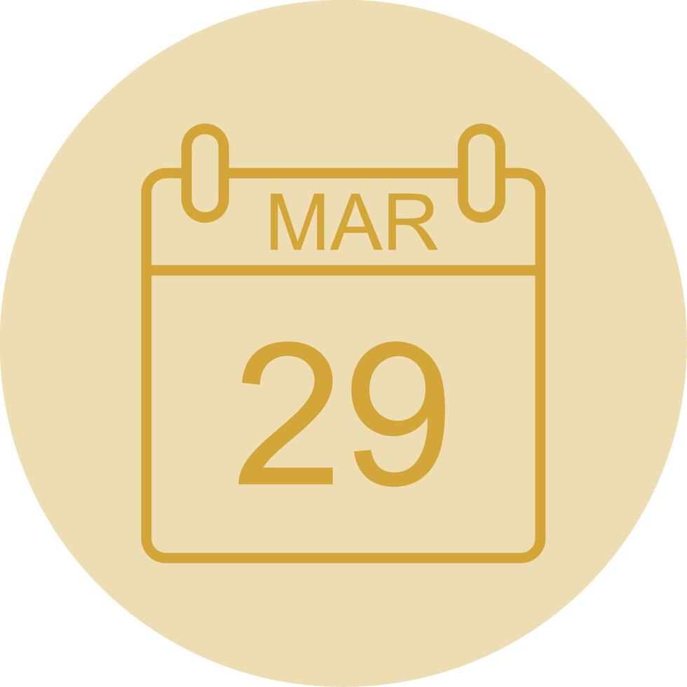 March Line Yellow Circle Icon vector