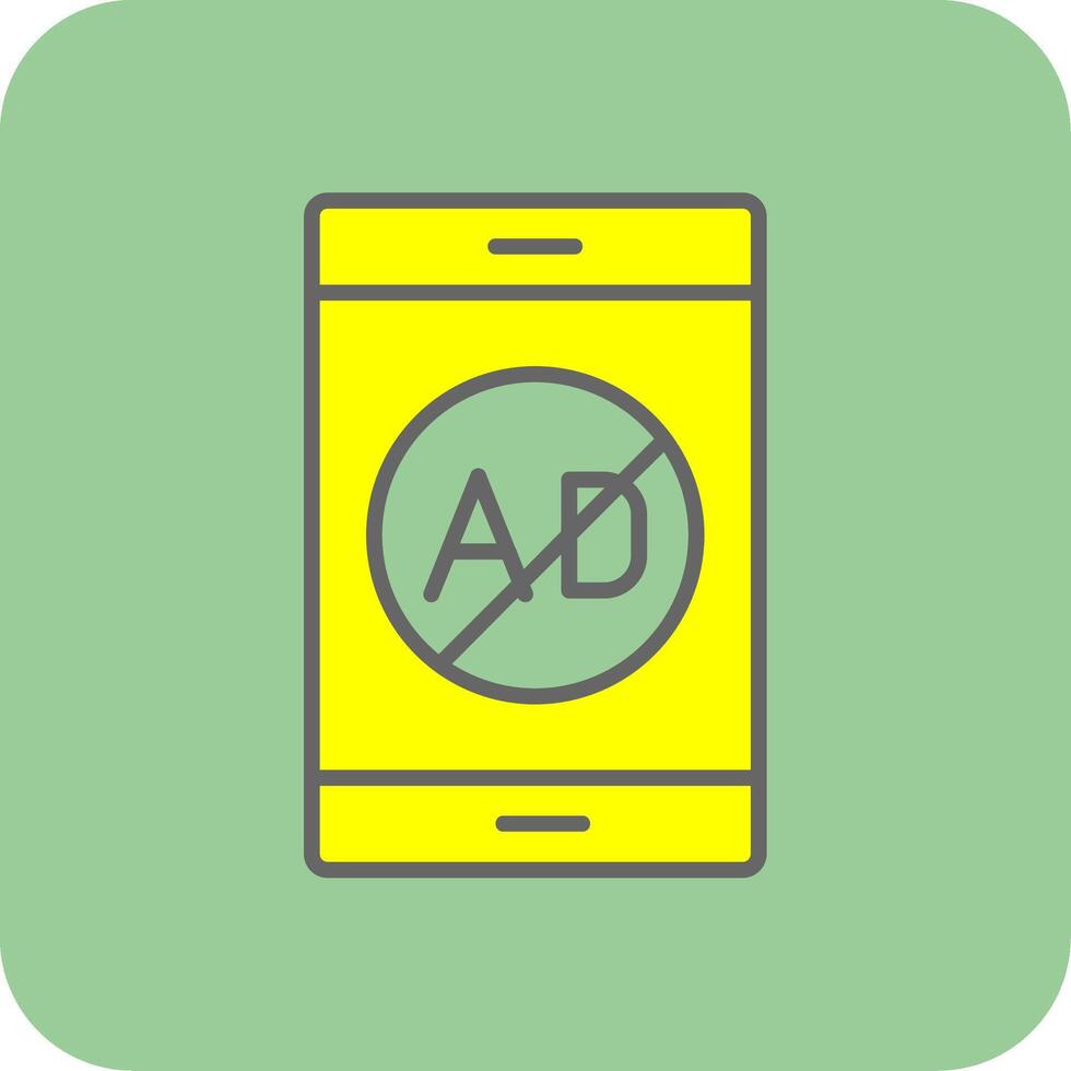 Ad Blocker Filled Yellow Icon vector