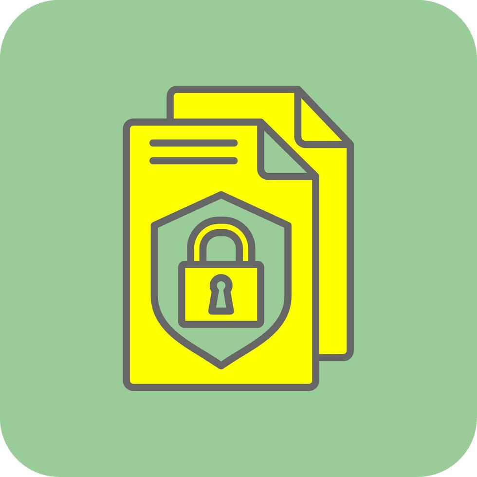 Privacy Policy Filled Yellow Icon vector