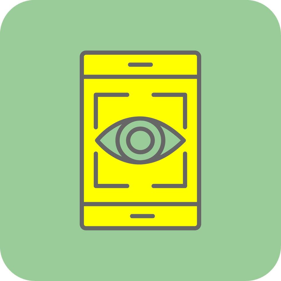 Eye Recognition Filled Yellow Icon vector