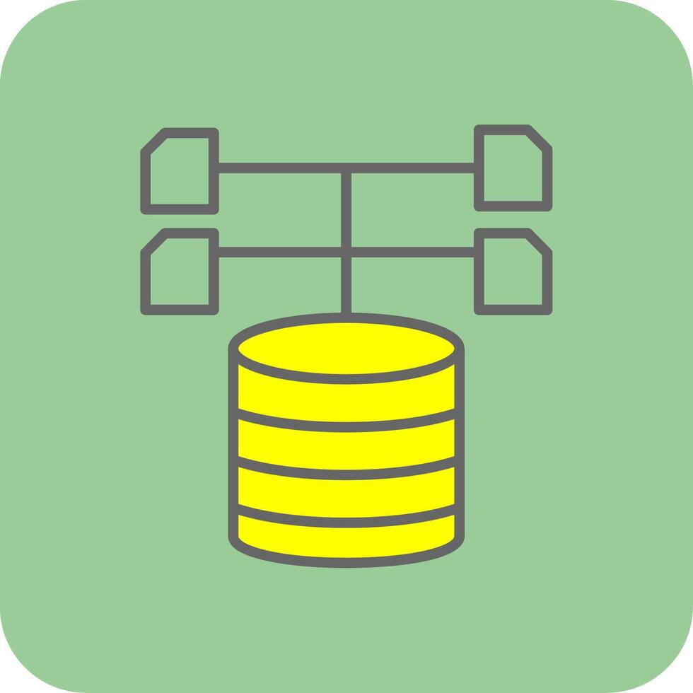 Data Collection Filled Yellow Icon vector