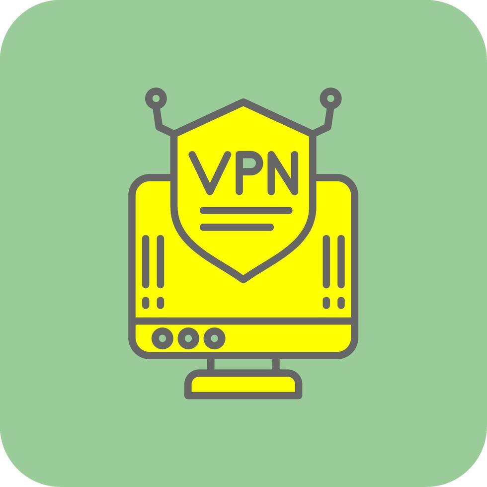 Vpn Filled Yellow Icon vector