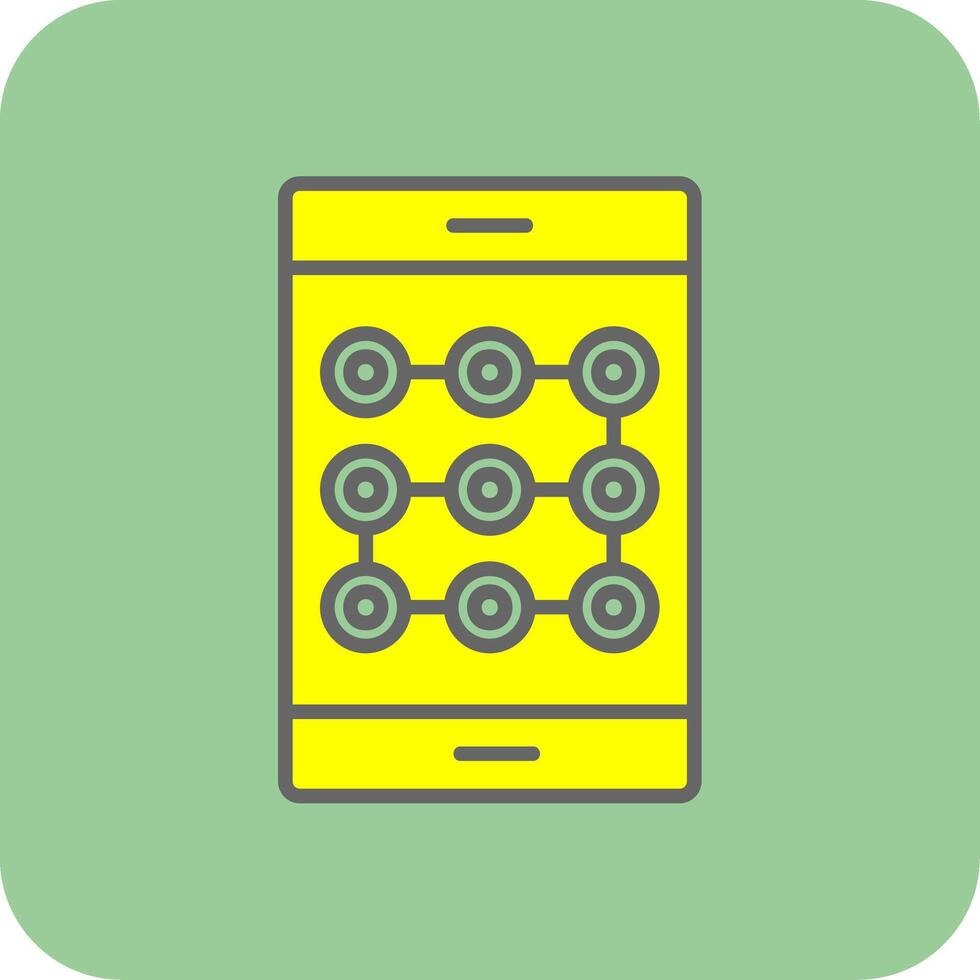 Lock Pattern Filled Yellow Icon vector