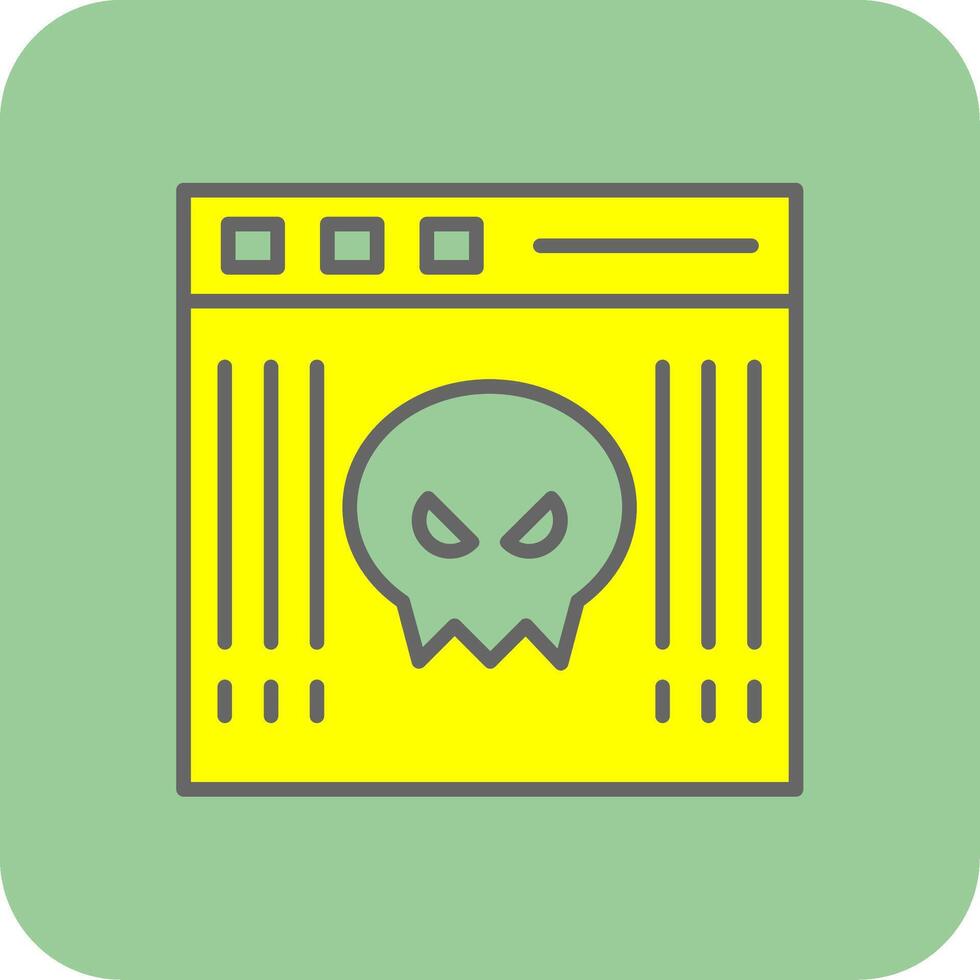 malware lleno amarillo icono vector