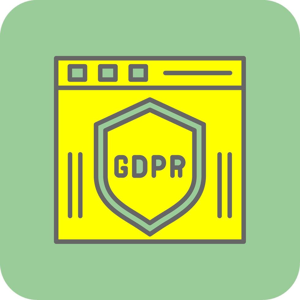 Gdpr Filled Yellow Icon vector