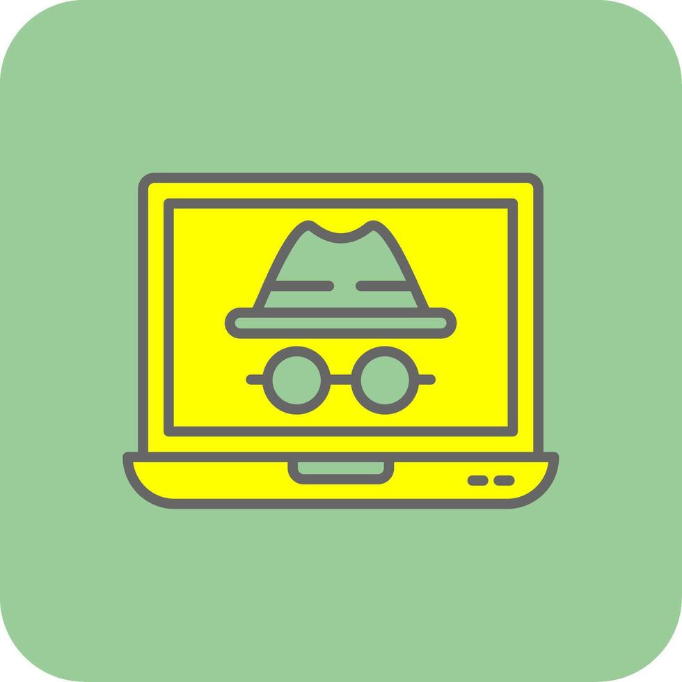 Incognito Filled Yellow Icon vector