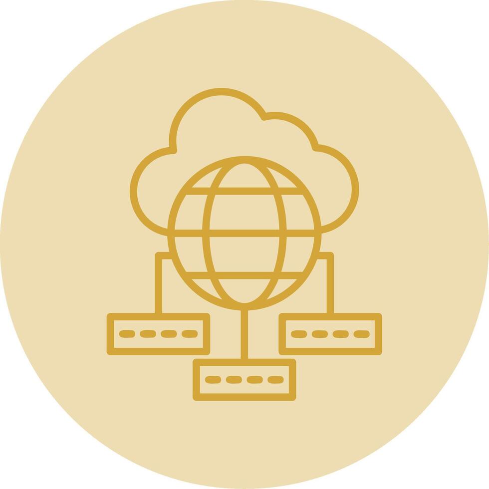 Data Sumit Line Yellow Circle Icon vector