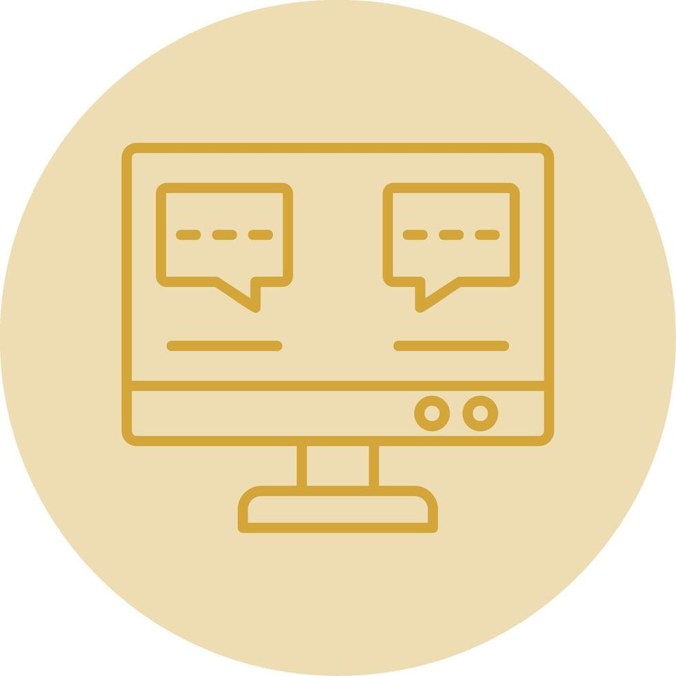 System Line Yellow Circle Icon vector