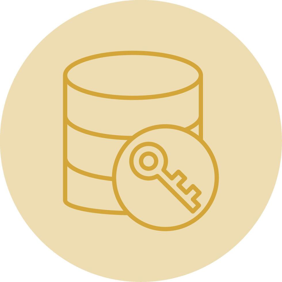 Database Encryption Line Yellow Circle Icon vector