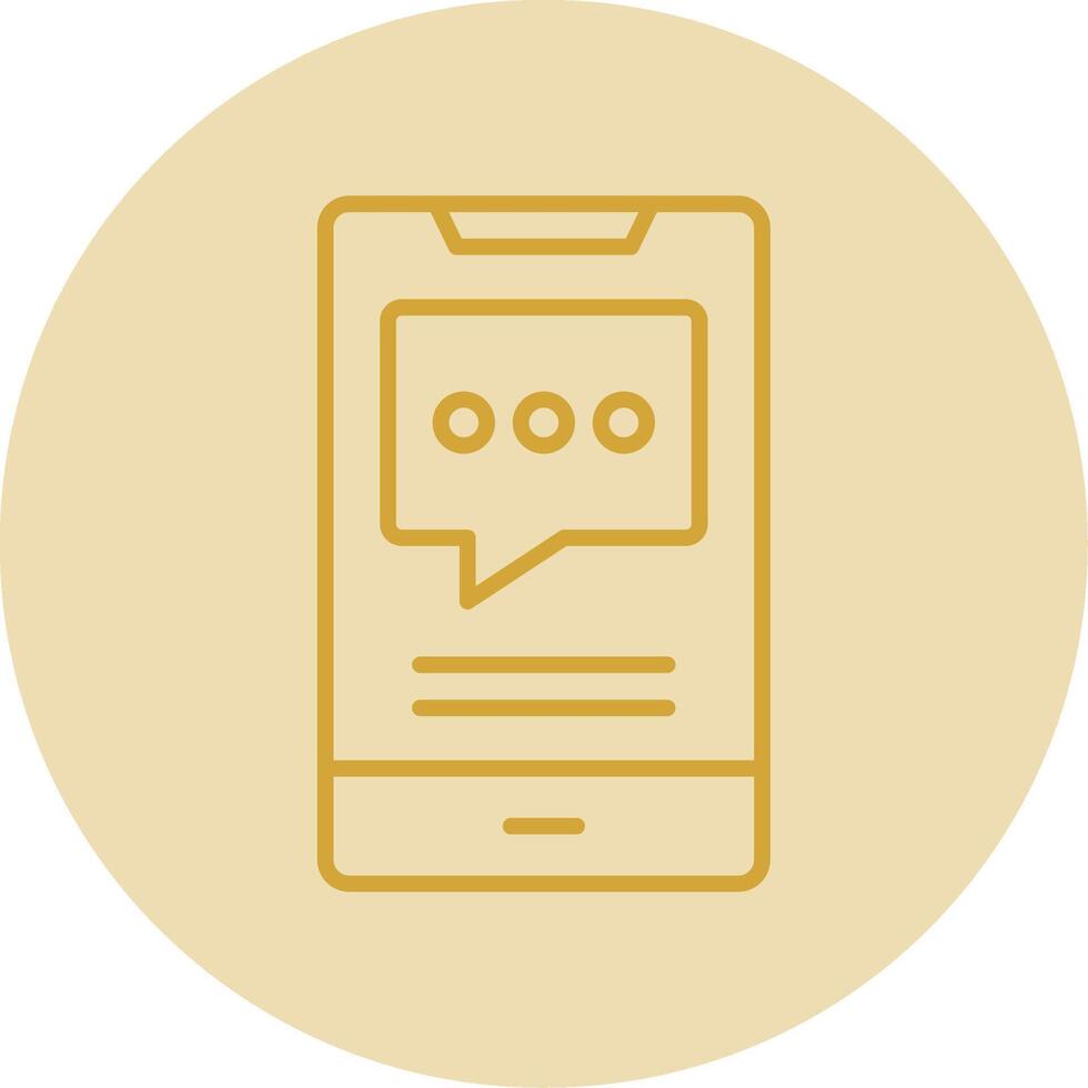 Mobile Talk Line Yellow Circle Icon vector