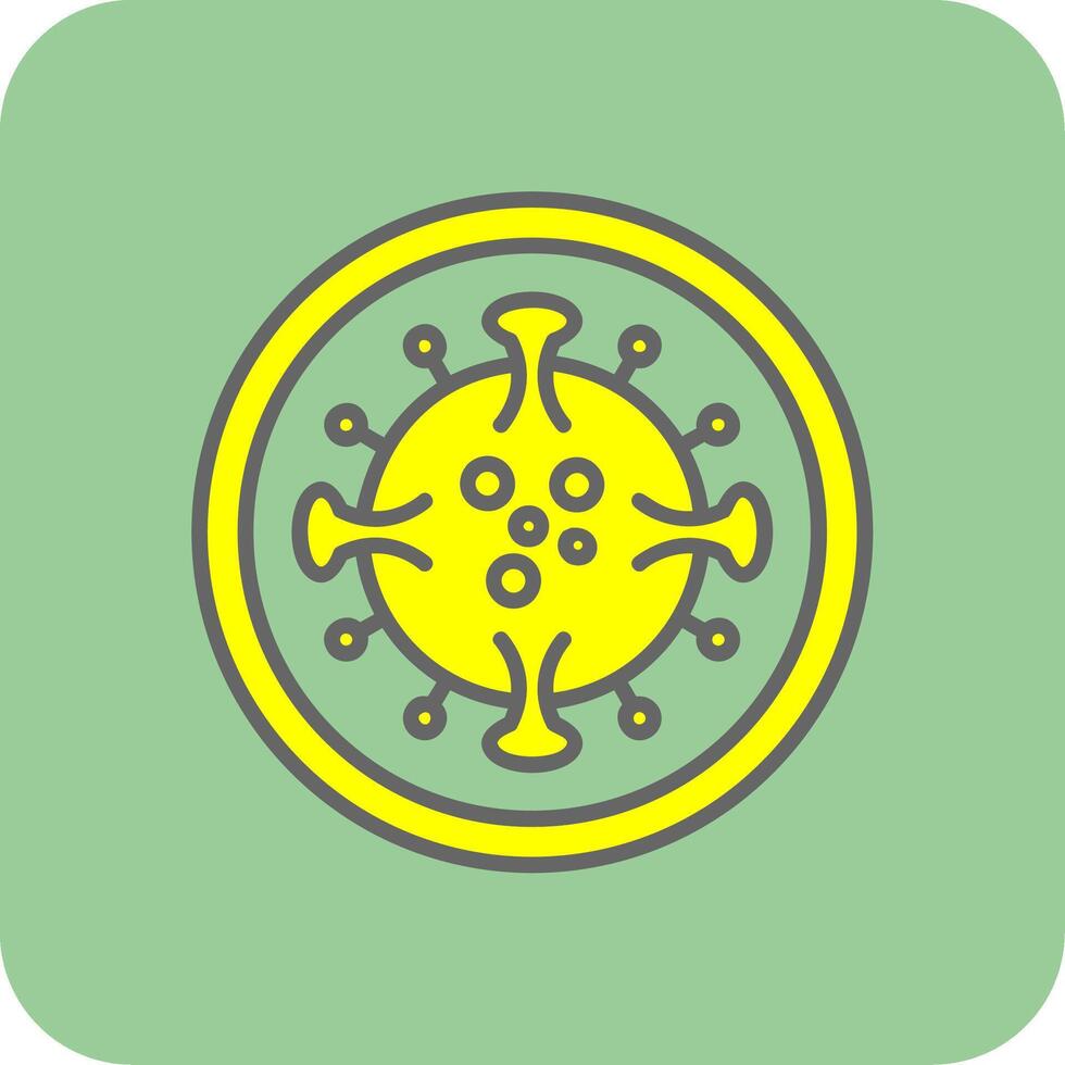 virus lleno amarillo icono vector