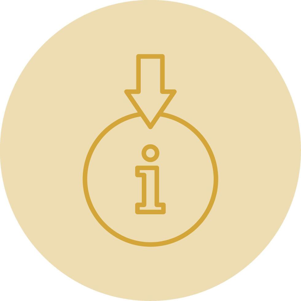 Information Download Line Yellow Circle Icon vector
