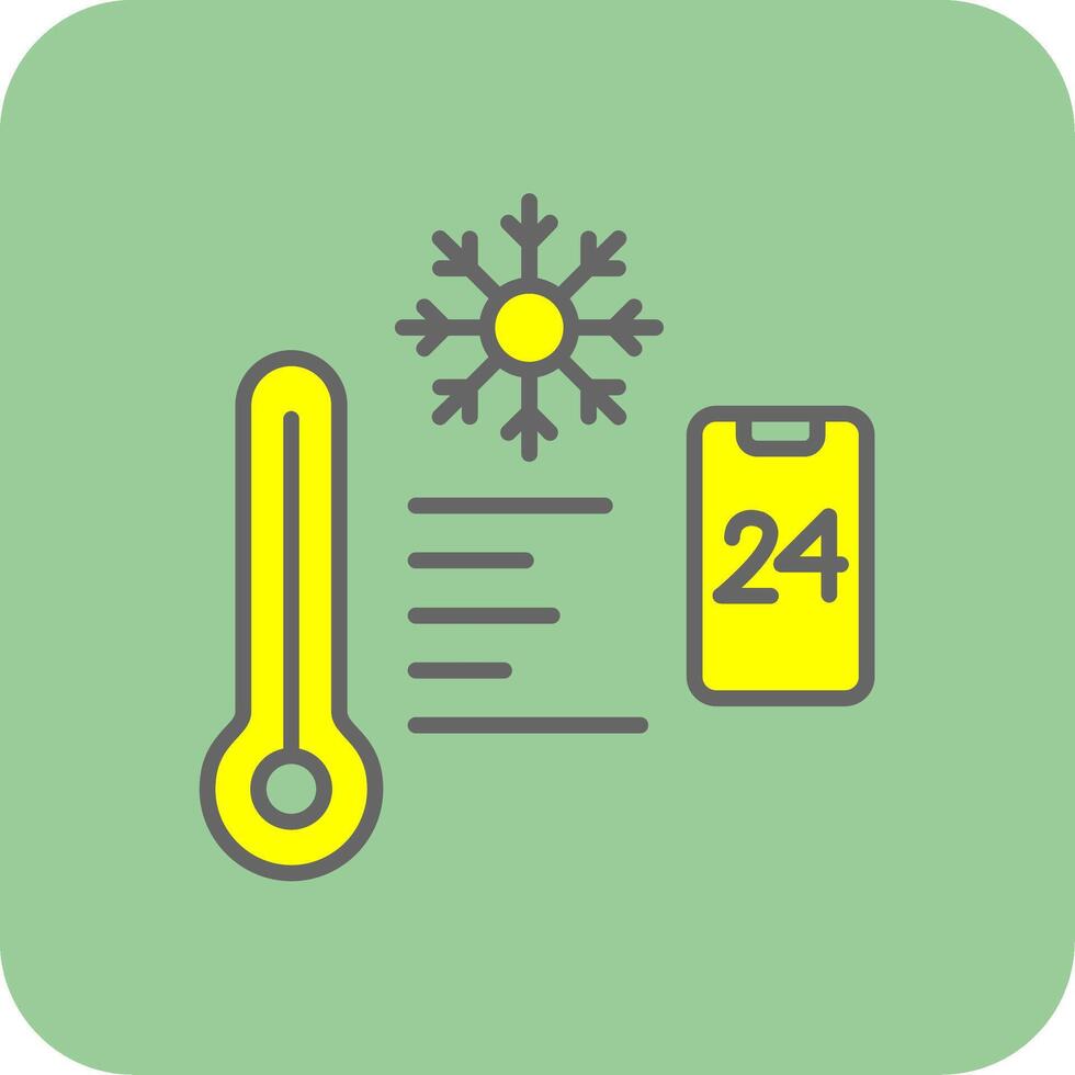 Temperature Control Filled Yellow Icon vector
